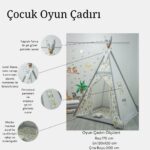 Kızıldereli Çocuk Oyun Çadırı Sabitlenebilir Büyük Boy Elit Serisi Sarı Koyunlu