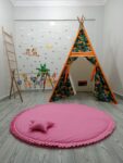 Oyun Minderi Yuvarlak Pembe