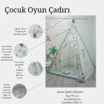 Kızıldereli Çocuk Oyun Çadırı Sabitlenebilir Büyük Boy Elit Serisi Sevimli Hayvanlar