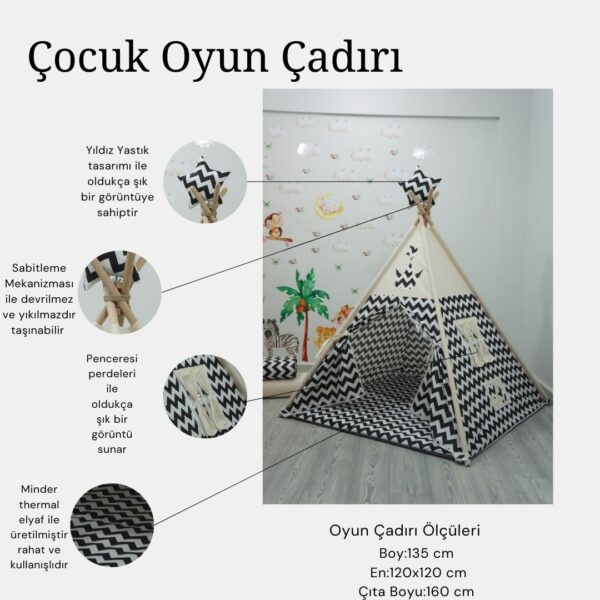 Kızıldereli Çocuk Oyun Çadırı Devrilmeyen Sabitleme Mekanizmalı