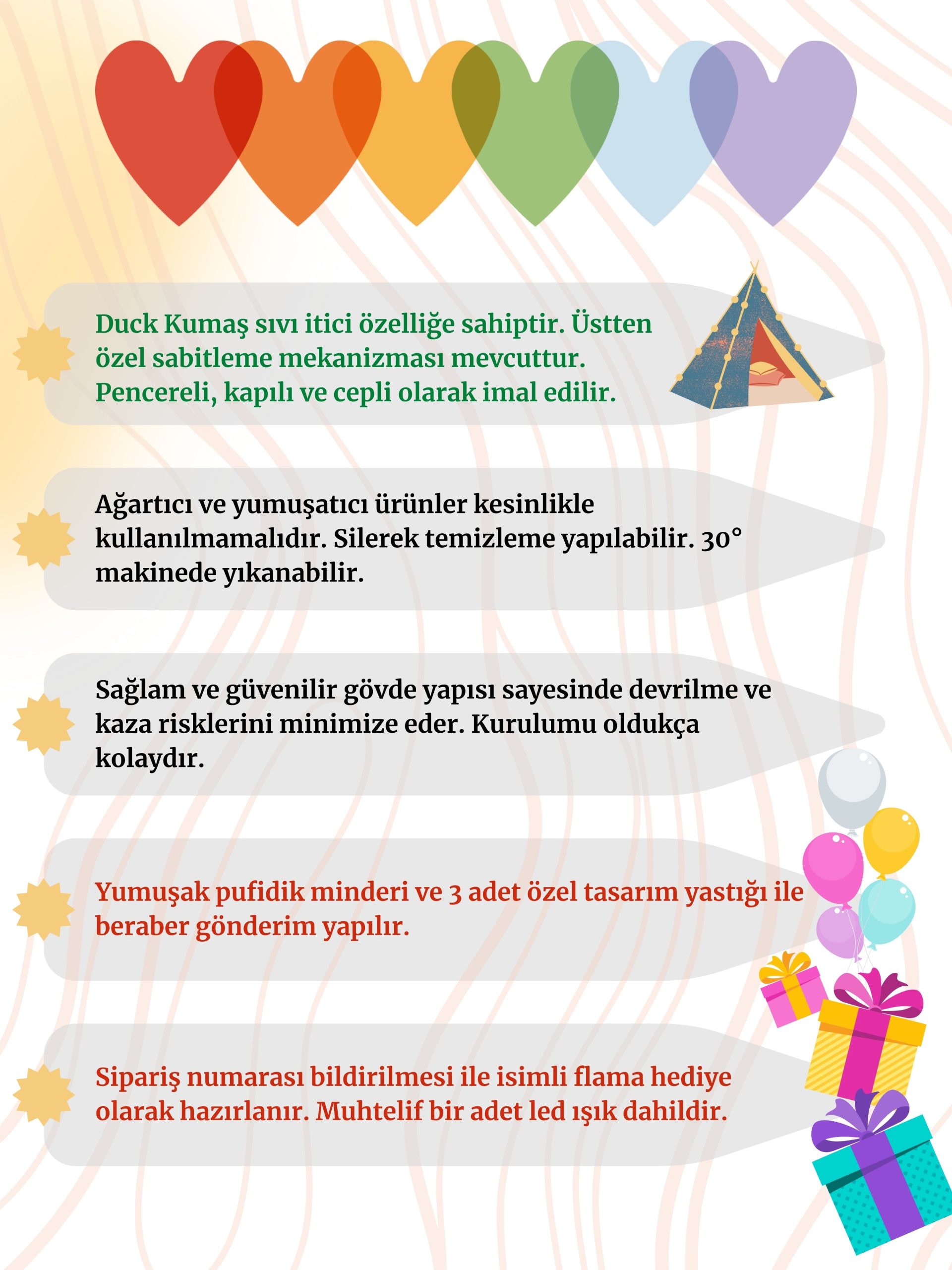 Henna Prime Elite Serisi Kızıldereli Oyun Çadırı Sevimli Dostlar