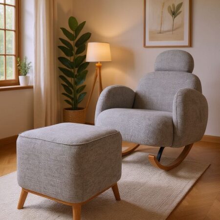 Miyu Berjer Sallanır Sandalye & Emzirme Koltuğu Puf Sallanan Koltuk